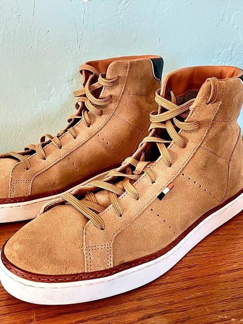 Allen Edmonds Alpha High Top Sneakers Brown Suede US 10.5 D